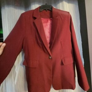 Classic Women's Burgundy Blazer Jacket